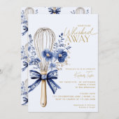 ダスティブルーウィスクトワ遠くにイルブライダルシャワー 招待状 (正面/裏面)