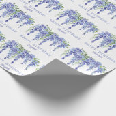 ダスティブルーウィステリアフローラハッピーバースデー ラッピングペーパー (角)