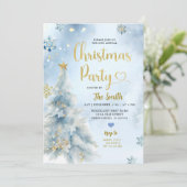 ダスティブルーウィンターフォレストクリスマスホリデーパーティー 招待状 (スタンド正面)