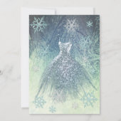 ダスティブルーウィンターワンダーランドグリッタードレス 招待状 (裏面)