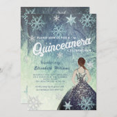 ダスティブルーウィンターワンダーランドグリッタードレス 招待状 (正面/裏面)