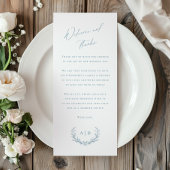 ダスティブルーウェディングデイウェルカムとサンキューカード メニュー