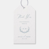 ダスティブルーウェディングデイサンキューギフトラベル ギフトタグ (正面)