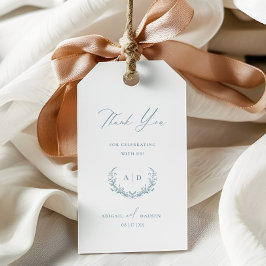 ダスティブルーウェディングデイサンキューギフトラベル ギフトタグ