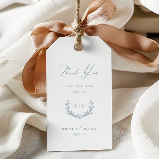 ダスティブルーウェディングデイサンキューギフトラベル ギフトタグ