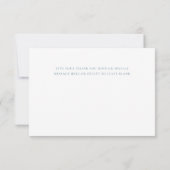 ダスティブルーウェディングデイサンキューフラットノートカード 招待状 (裏面)