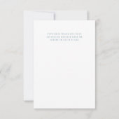 ダスティブルーウェディングデイサンキューフラットノートカード 招待状 (裏面)