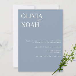 ダスティブルーウェディングレセプション招待状 招待状