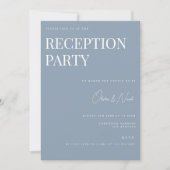 ダスティブルーウェディングレセプション招待状 招待状 (正面)