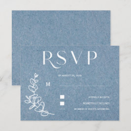 ダスティブルーウェディングRSVP ポストカード
