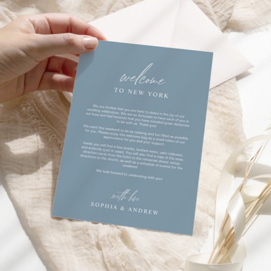 ダスティブルーウェルカム旅程サンキューカード 招待状