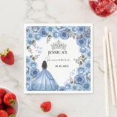 ダスティブルーウォーターエレガントカラーフローラキンセアニラ スタンダードランチョンナプキン (インサイチュ)