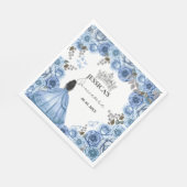 ダスティブルーウォーターエレガントカラーフローラキンセアニラ スタンダードランチョンナプキン (角)