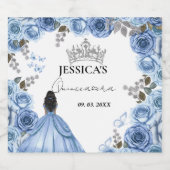 ダスティブルーウォーターエレガントカラーフローラキンセアニラ スパークリングワインラベル (シングルラベル)