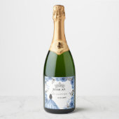 ダスティブルーウォーターエレガントカラーフローラキンセアニラ スパークリングワインラベル (正面)