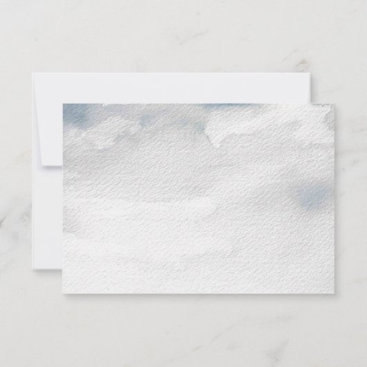 ダスティブルーウォーターカラーウェディングRSVPカード 出欠カード (裏面)