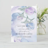 ダスティブルーウォーターカラーカントリーフローラ 招待状 (スタンド正面)