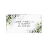 ダスティブルーウォーターカラーグリーナリー差出人住所 ラベル (正面)