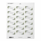 ダスティブルーウォーターカラーグリーナリー差出人住所 ラベル (フルシート)