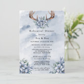 ダスティブルーウォーターカラーディアアントラーリハーサルディナー 招待状 (スタンド正面)