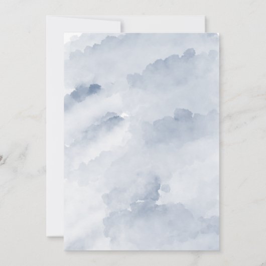 ダスティブルーウォーターカラーディアアントラーリハーサルディナー 招待状 (裏面)