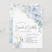 ダスティブルーウォーターカラーバラズブランチバブリー 招待状 (正面/裏面)