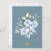 ダスティブルーウォーターカラーバラ《キリスト教》洗礼式や命名式 招待状 (裏面)