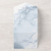 ダスティブルーウォーターカラーピーチワイルドバラ オールインワン招待状 (外側)