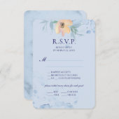 ダスティブルーウォーターカラーピーチワイルドバラ 出欠カード (正面/裏面)