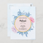 ダスティブルーウォーターカラーファミリー懇親会セーブザ日付 ポストカード (正面/裏面)