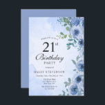 ダスティブルーウォーターカラーフローラシック21st誕生日 招待状<br><div class="desc">私祝たちのダスティブルーウォーターの色フローラシックな誕生日招待状とスタイルにあなたの誕生日！この予算とエレガント予算の招待状はプリントとデジタル型枠で利用可能でフレンドリー、繊細なユーカリ離れスデザインとロマンチックなフローラ要素とソフトなカラーパレットを組み合わせた美しい水の色を備えてフェミニンいる。同じテーマの他の製品は私の店を訪れる：Youtopia Official.</div>