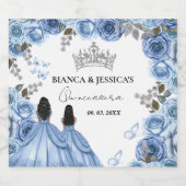 ダスティブルーウォーターカラーフローラツインキンセアニラ スパークリングワインラベル (シングルラベル)