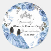 ダスティブルーウォーターカラーフローラツインキンセアニラ ラウンドシール (正面)