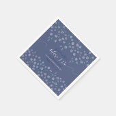 ダスティブルーウォーターカラーフローラブライダルシャワー スタンダードカクテルナプキン (角)