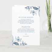 ダスティブルーウォーターカラーフローラ結婚式 プログラム (裏面)