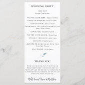 ダスティブルーウォーターカラーフローラ結婚式 プログラム (裏面)