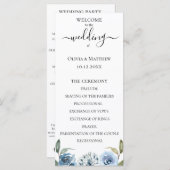 ダスティブルーウォーターカラーフローラ結婚式 プログラム (正面/裏面)