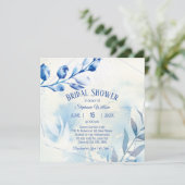 ダスティブルーウォーターカラーブライダルシャワー 招待状 (スタンド正面)