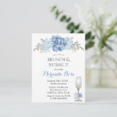 ダスティブルーウォーターカラーブランチ&バブリー招待状 招待状 (スタンド正面)