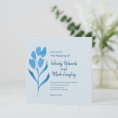 ダスティブルーウォーターカラー結婚式招待状 招待状 (スタンド正面)