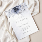 ダスティブルーウォーターフローラボタニカル結婚ズ セーブザデート