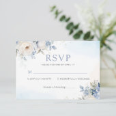 ダスティブルーウォーターフローラボタニカル結婚ズ 出欠カード (スタンド正面)