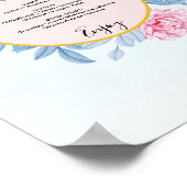 ダスティブルーウォーター結婚カラーのデザートメニューサイン ポスター (角)