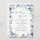 ダスティブルーウォーター結婚カラーのブランチ 招待状 (正面)