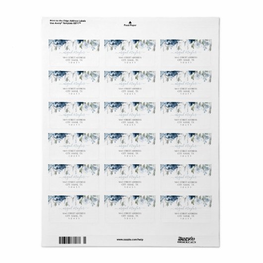 ダスティブルーウォーター結婚カラー住所 シール (フルシート)