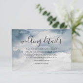 ダスティブルーウォーター結婚カラー詳細カード 出欠カード (スタンド正面)