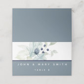 ダスティブルーウォーター色のフローラ結婚の座席表 プレイスカード