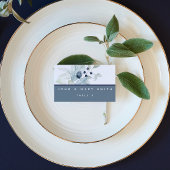 ダスティブルーウォーター色のフローラ結婚の座席表 プレイスカード
