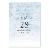 ダスティブルーウォーター色のフローラ結婚ズ テーブルナンバー (正面)