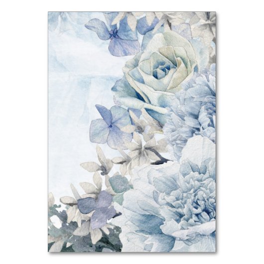 ダスティブルーウォーター色のフローラ結婚ズ テーブルナンバー (裏面)